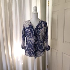 { RBL } Nordstrom Sheer Purple Ruffle Blouse